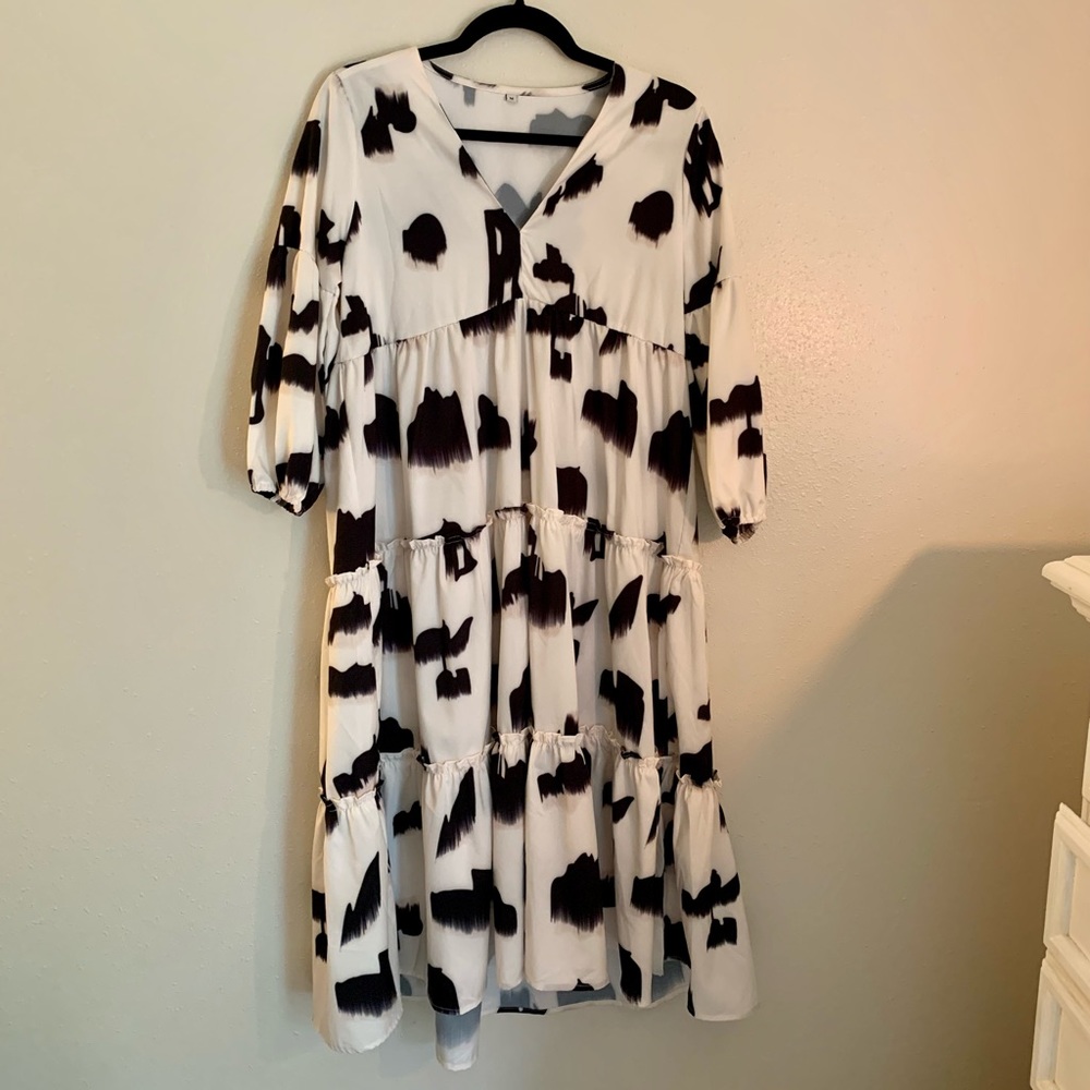 Unique Babydoll Tiered Midi Dress